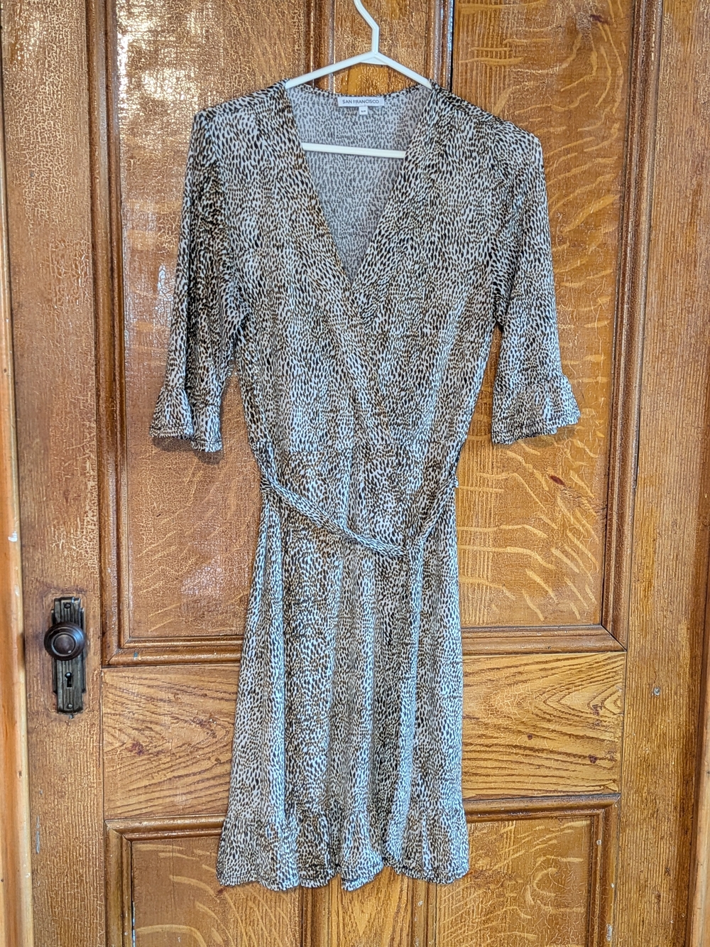 San Francisco Animal Print Faux Wrap Mini Dress